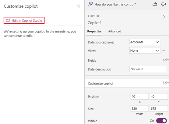 Edit and customize in Copilot Studio.