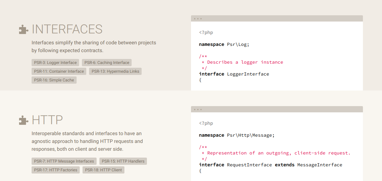 Http message interfaces