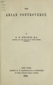 Cover of edition ariancontroversy00gwat