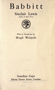 Cover of edition babbitsinclair00lewirich