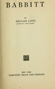 Cover of edition babbittlew00lewi