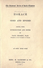 Cover of edition horaceodesepodes00horarich