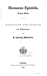 Cover of edition horazensepistel00ddgoog