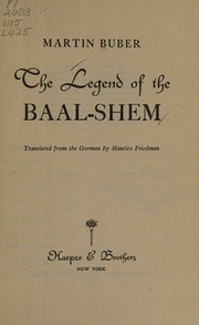 Cover of edition legendofbaalshem0000bube