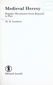 Cover of edition medievalheresypo00lamb_0