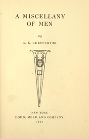 Cover of edition miscellany00chesuoft