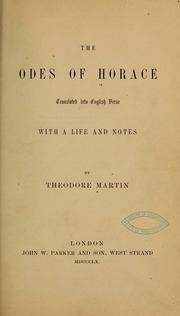 Cover of edition odesofhorace00hora