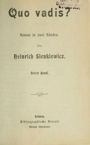 Cover of edition quovadisromaninz00sien