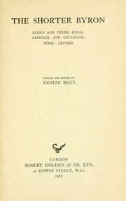 Cover of edition shorterbyronlyri00byrouoft