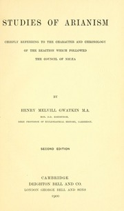 Cover of edition studiesofarianis00gwat