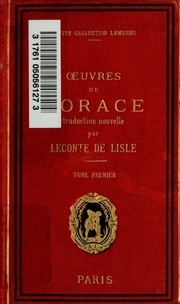 Cover of edition uvresdehoracetra01horauoft