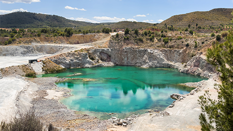 A lithium open cast mine