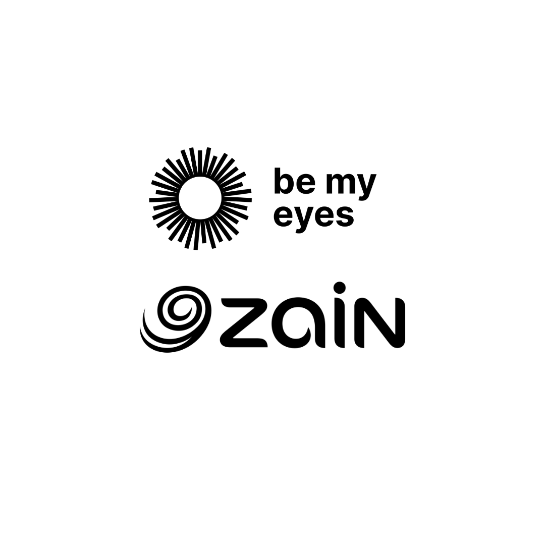 Be My Eyes and Zain logos