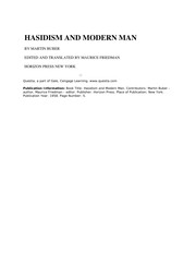 Cover of: Hasidism and modern man by Martin Buber