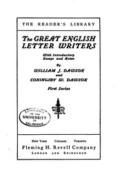 Cover of: The great English letter writers