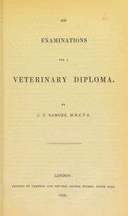 Cover of: On examinations for a veterinary diploma