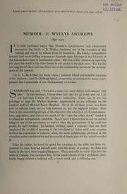 Cover of: Memoir - E. Wyllys Andrews