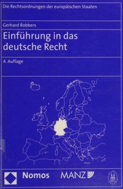 Einführung in das deutsche Recht by Gerhard Robbers