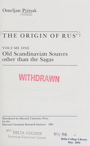 Cover of: The origin of Rus' by Omeljan Pritsak