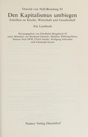 Cover of: Den Kapitalismus umbiegen: Schriften zu Kirche, Wirtschaft und Gesellschaft : ein Lesebuch