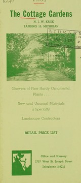 Cover of: Retail price list: growers of fine hardy ornamental plants, new and unusual materials a specialty, landscape contractors