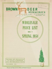 Cover of: Wholesale price list, spring 1954: No. 1