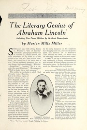 Cover of: The literary genius of Abraham Lincoln: including two poems written by the Great Emancipator