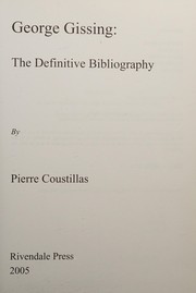 Cover of: George Gissing: the definitive bibliography