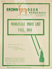 Cover of: Wholesale price list, fall, 1954: growers and propagators of quality evergreens for the wholesale trade