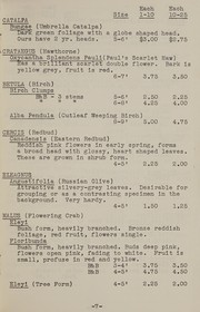 Cover of: Spring - 1957: wholesale : evergreens, shade trees, fruit trees, potted roses, peonies, potted vines