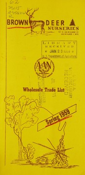 Cover of: Wholesale trade list, spring 1959