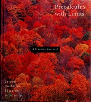 Cover of: Precalculus with limits: a graphing approach