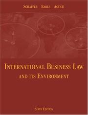 International business law and its environment by Richard Schaffer, Beverley Earle