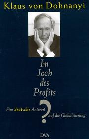 Cover of: Im Joch des Profits?: eine deutsche Antwort auf die Globalisierung