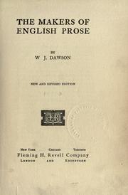 Cover of: The makers of English prose. by William James Dawson