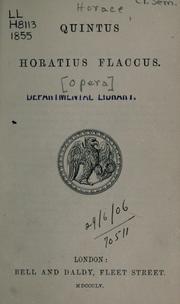 Cover of: [Opera] by Horace