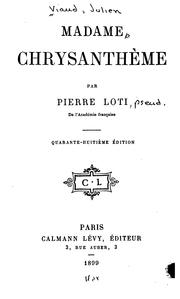 Cover of: Madame Chrysanthème