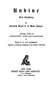 Undine, eine Erzählung by Friedrich de la Motte-Fouqué, Friedrich Heinrich Kar La Motte-Fouqué, Friedrich de La Motte Fouqué