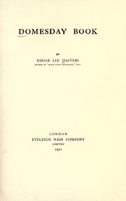 Cover of: Domesday book by Edgar Lee Masters