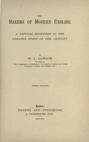 Cover of: The makers of modern English by William James Dawson