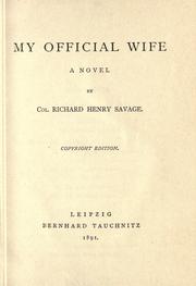 Cover of: My official wife by Savage, Richard