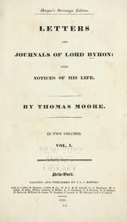 Cover of: Letters and journals of Lord Byron by Lord Byron