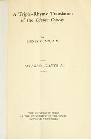 Cover of: Inferno, Canto I: A Triple-Rhyme Translation of the Divine Comedy