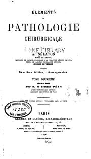 Cover of: Elements de pathologie chirurgicale. v.3, 1876