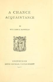 Cover of: A chance acquaintance. -- by William Dean Howells