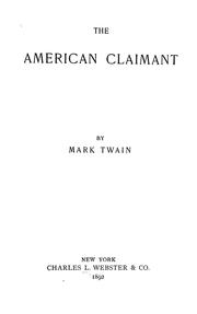 Cover of: The American claimant by Mark Twain