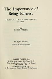 Cover of: The importance of being Earnest by Oscar Wilde