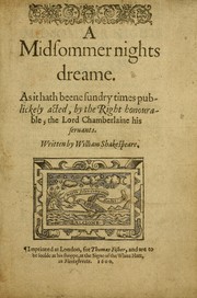 Cover of: A Midsummer Night's Dream