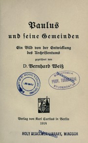 Cover of: Paulus und seine Gemeinden: ein Bild von der Entwicklung des Urchristentums