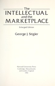 Cover of: Thei ntellectual and the marketplace